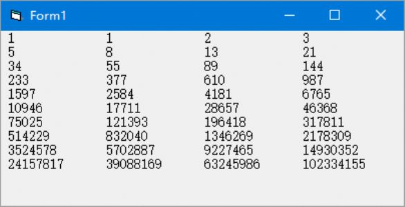 VB编程：斐波纳契(Fibonacci)数列的第一项是1，第二项是1，以后各项都是前两项的和，试用递归算法和非递归算法各编写一个程序，求斐波纳契列前N项和第N项的值。